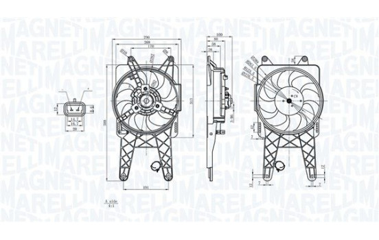 Cooling fan wheel MTC818AX Magneti Marelli