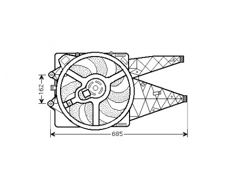 Fan, radiator 1624749 International Radiators, Image 2