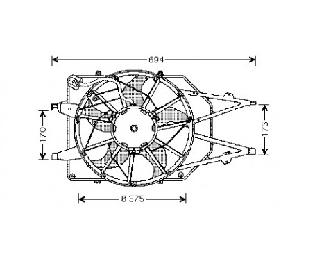 Fan, radiator 1858746 International Radiators, Image 2