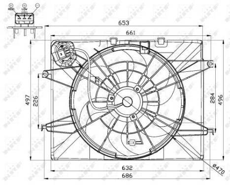 Fan, radiator 47564 NRF, Image 2