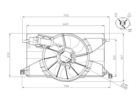 Fan, radiator 47959 NRF