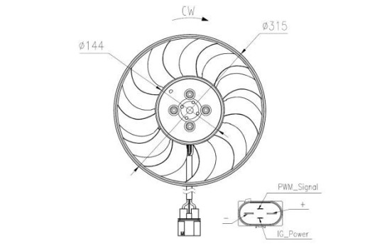 Fan, radiator 47970 NRF