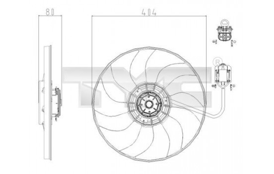 Fan, radiator 825-0019 TYC