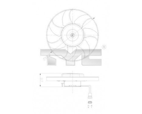 Fan, radiator 837-0025 TYC