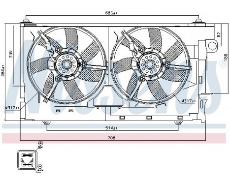 Fan, radiator 85084 Nissens, Image 2