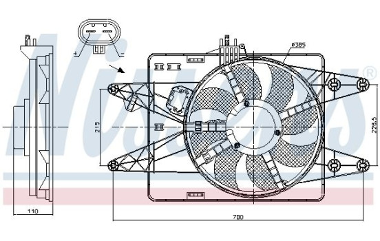 Fan, radiator 85133 Nissens, Image 7