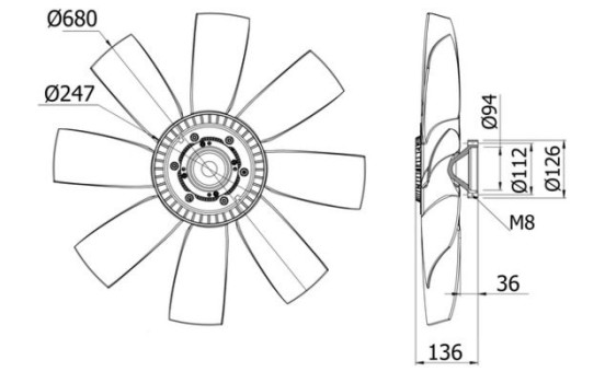 Fan, radiator BEHR CFF 430 000S Mahle