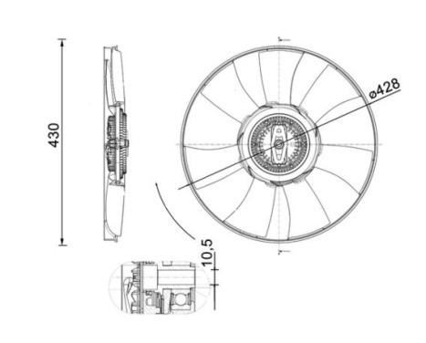 Fan, radiator BEHR *** PREMIUM LINE *** CFF 529 000P Mahle, Image 2