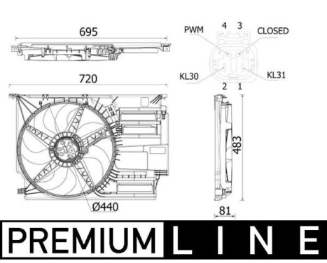 Fan, radiator BEHR *** PREMIUM LINE *** CFF 531 000P Mahle, Image 2