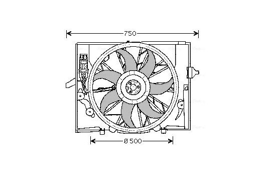 Fan, radiator BW7504 Ava Quality Cooling