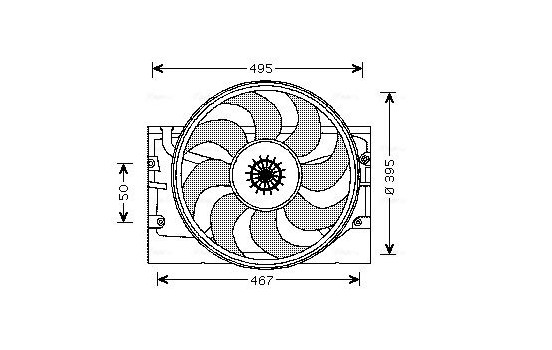 Fan, radiator BW7519 Ava Quality Cooling