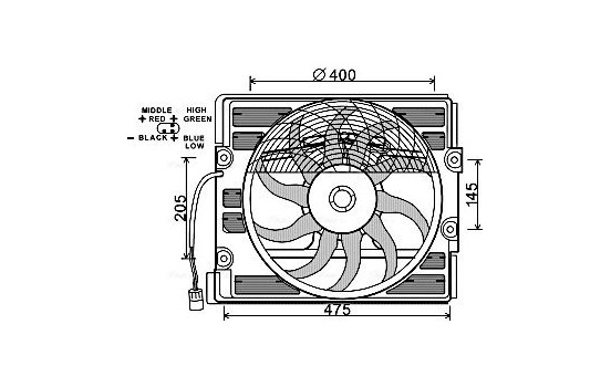 Fan, radiator BW7527 Ava Quality Cooling