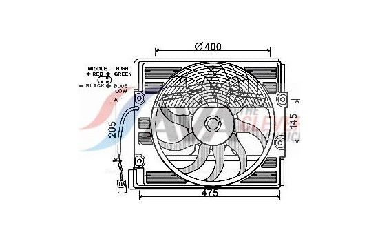 Fan, radiator BW7527 Ava Quality Cooling
