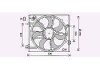 Fan, radiator DN7536 Ava Quality Cooling