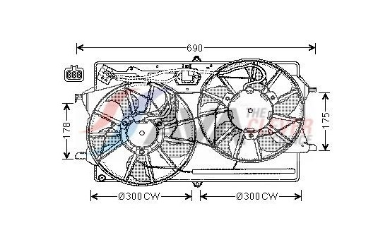 Fan, radiator FD7510 Ava Quality Cooling