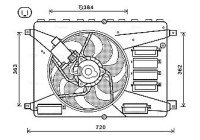 Fan, radiator FD7556 Ava Quality Cooling