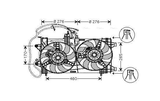 Fan, radiator FT7518 Ava Quality Cooling