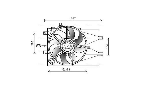 Fan, radiator FT7598 Ava Quality Cooling