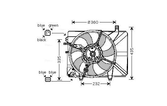 Fan, radiator HY7511 Ava Quality Cooling