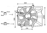 Fan, radiator HY7525 Ava Quality Cooling