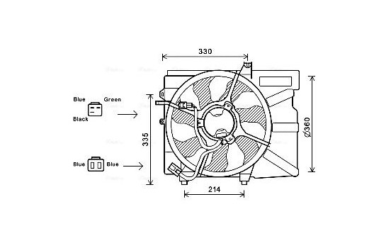 Fan, radiator HY7525 Ava Quality Cooling