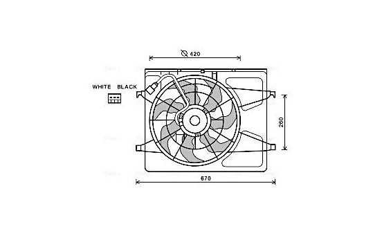 Fan, radiator HY7530 Ava Quality Cooling