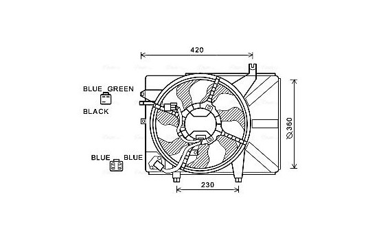 Fan, radiator HY7548 Ava Quality Cooling