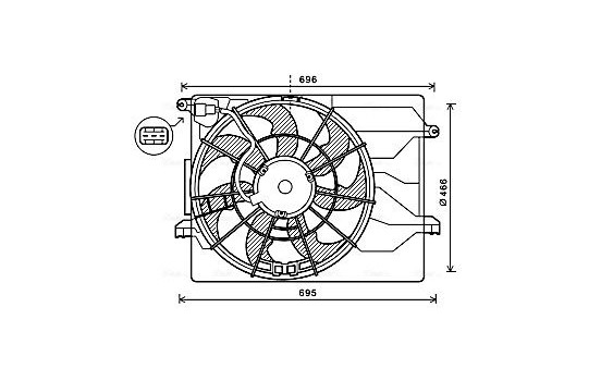 Fan, radiator HY7549 Ava Quality Cooling