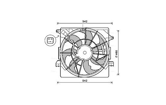 Fan, radiator HY7550 Ava Quality Cooling