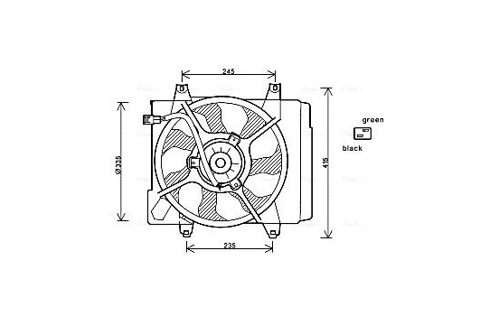 Fan, radiator KA7520 Ava Quality Cooling