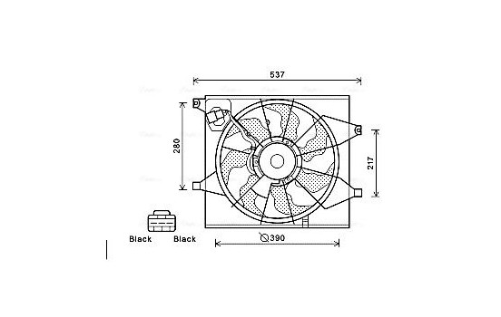 Fan, radiator KA7525 Ava Quality Cooling