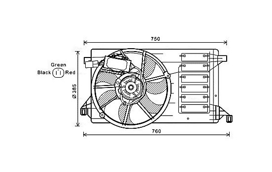 Fan, radiator MZ7545 Ava Quality Cooling