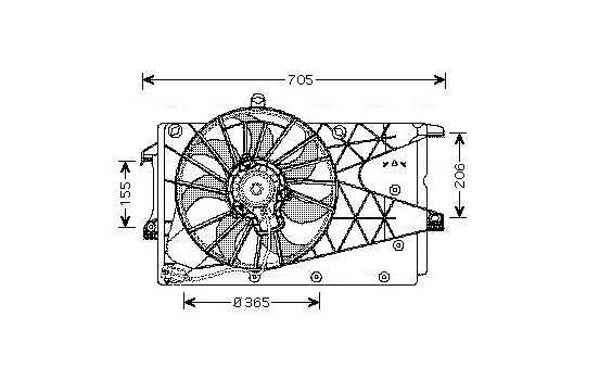 Fan, radiator OL7526 Ava Quality Cooling