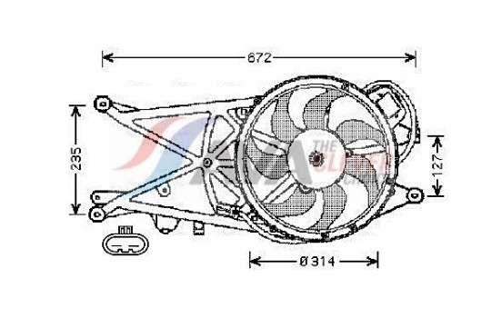 Fan, radiator OL7530 Ava Quality Cooling