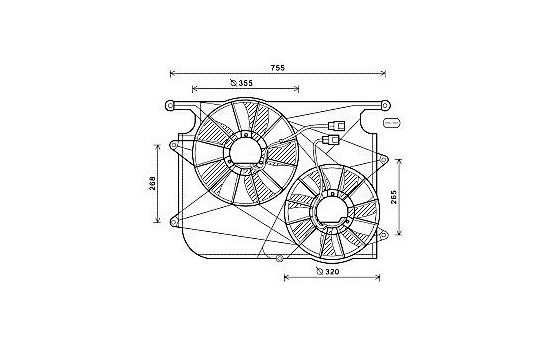 Fan, radiator OL7571 Ava Quality Cooling