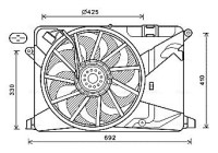 Fan, radiator OL7669 Ava Quality Cooling