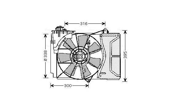 Fan, radiator TO7503 Ava Quality Cooling