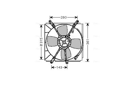 Fan, radiator TO7522 Ava Quality Cooling