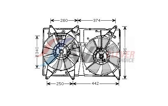 Fan, radiator TO7533 Ava Quality Cooling