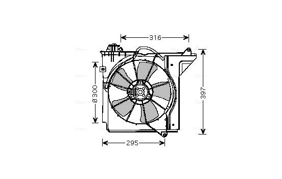 Fan, radiator TO7538 Ava Quality Cooling
