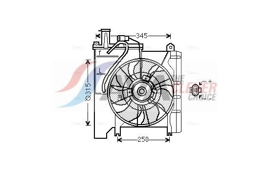 Fan, radiator TO7553 Ava Quality Cooling