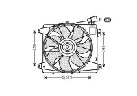 Fan, radiator TO7555 Ava Quality Cooling