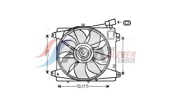 Fan, radiator TO7555 Ava Quality Cooling