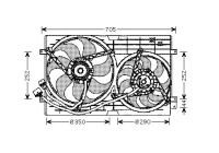 Fan, radiator VN7508 Ava Quality Cooling