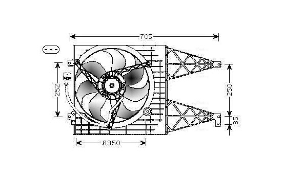 Fan, radiator VN7513 Ava Quality Cooling