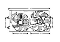 Fan, radiator VN7514 Ava Quality Cooling