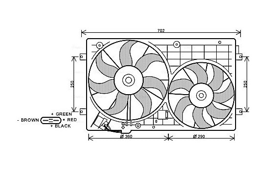 Fan, radiator VN7528 Ava Quality Cooling