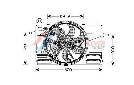 Fan, radiator VO7508 Ava Quality Cooling