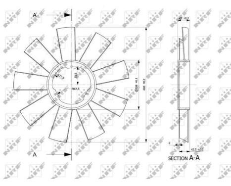 Fan Wheel, engine cooling 49812 NRF, Image 2