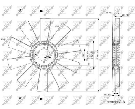Fan Wheel, engine cooling 49830 NRF, Image 2